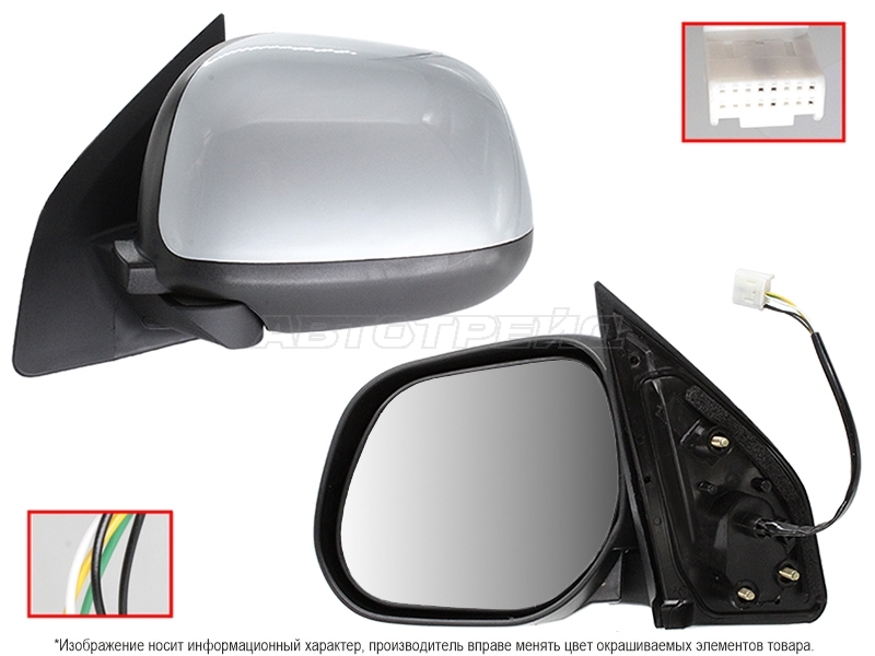 Зеркало Mitsubishi ASX 10-12 (Слева / Обогрев / Регулировка / 5 контактов)