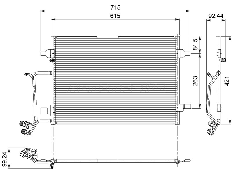 Радиатор кондиционера Audi A3 96-19 / A4 94-