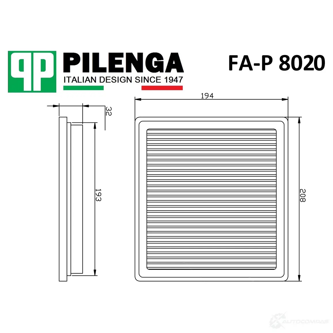 Pilenga FAP8020 — Фильтр воздушный