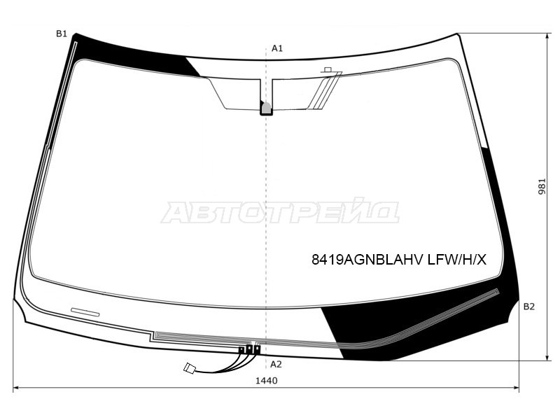 Стекло лобовое (Обогрев щеток / Антенна) Lexus NX 14-21