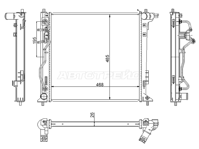 Радиатор Hyundai Tucson 15-21 / Kia Sportage 15-22