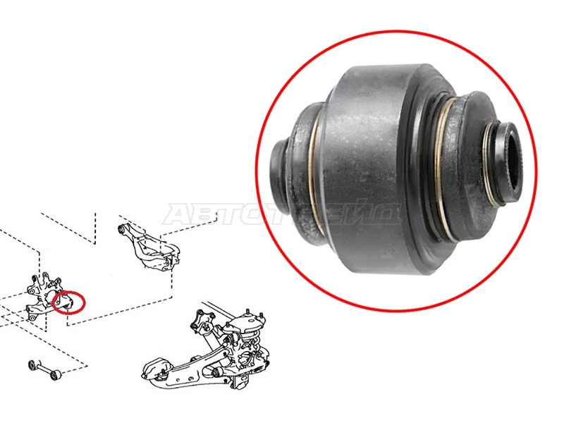 Сайлентблок цапфы Lexus RX 08-15 / Toyota Highlander 13-20