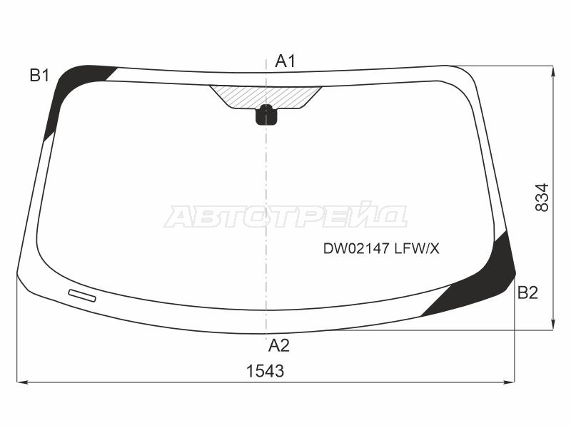 Стекло лобовое Ford Mustang 14-23