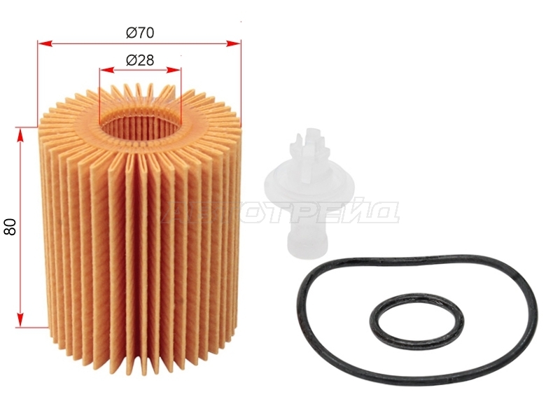 Фильтр масляный Toyota Avensis (T250,T270) 03-15 / Corolla 06-13
