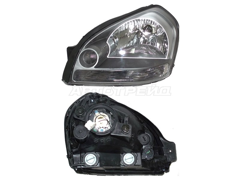 Фара Hyundai Tucson 04-09 (Слева / Галоген / Ручная регулировка)