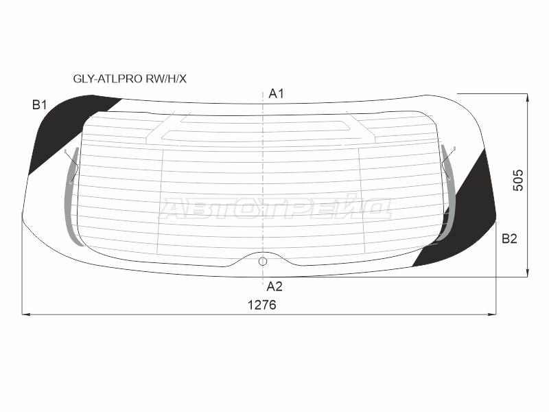 Стекло заднее (Цвет зеленый / Обогрев) Belgee X70 24-25 / Geely Atlas Pro 21-