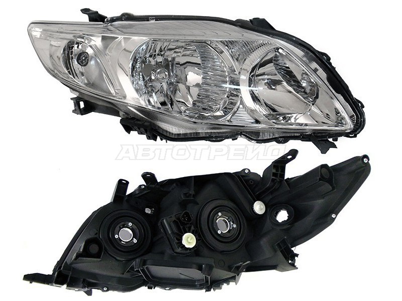 Фара Toyota Corolla (E150) 06-10 (Справа / Галоген / С электрокорректором)