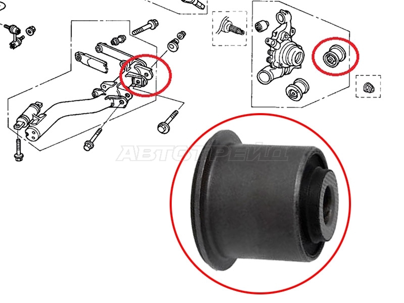 Сайлентблок цапфы Honda Civic 05-12 / Acura RSX 02-06