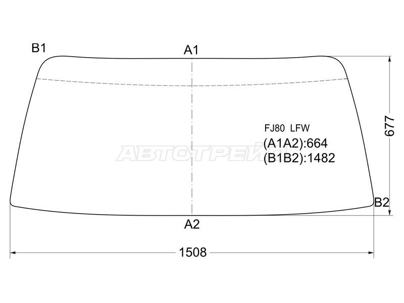 Стекло лобовое Toyota Land Cruiser (J80) 89-97 / Lexus LX 95-97