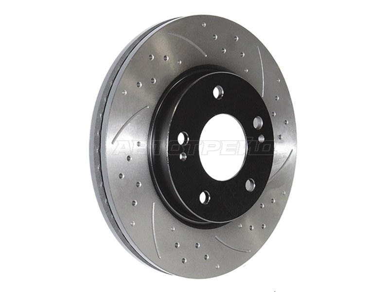 Диски тормозные комплект Mitsubishi Lancer 02-10 / Outlander 02-09 (Спереди / Перфорированный)