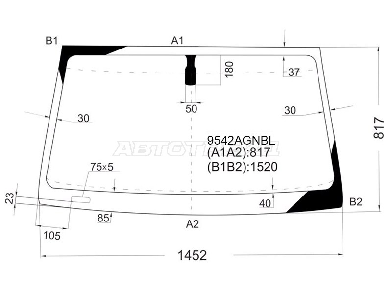 Стекло лобовое Great Wall Hover 05-10 / Hover H3 10-16