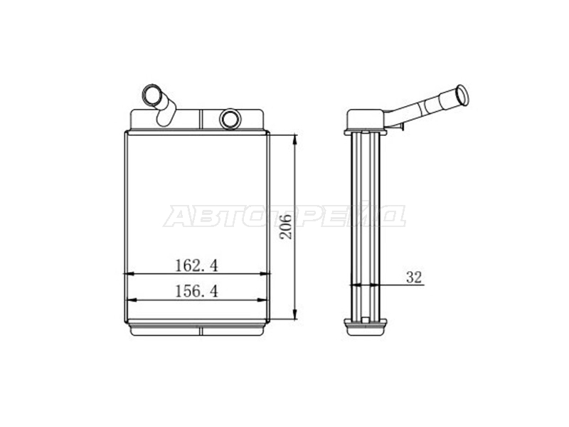 Радиатор отопителя салона Toyota Camry Europe / Russia (XV10) 91-96 / Camry UAE / USA 91-96