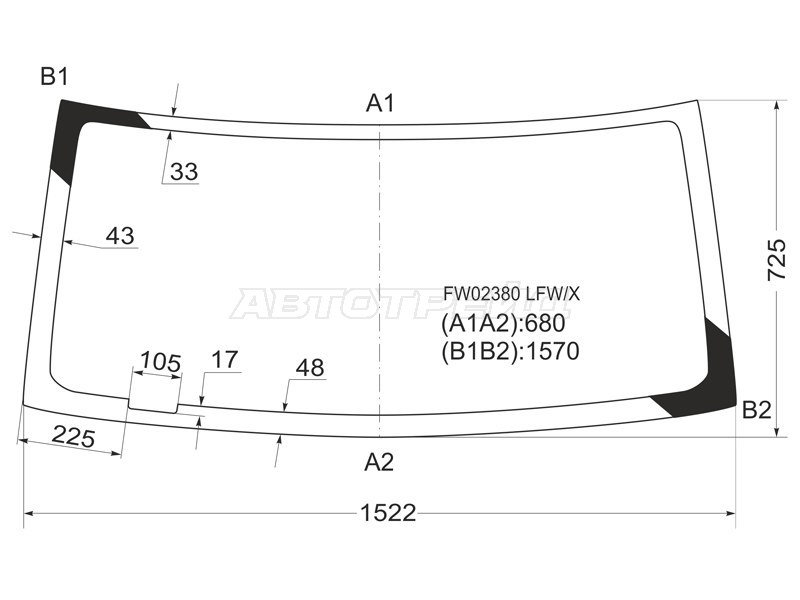 Стекло лобовое Honda Element 02-11