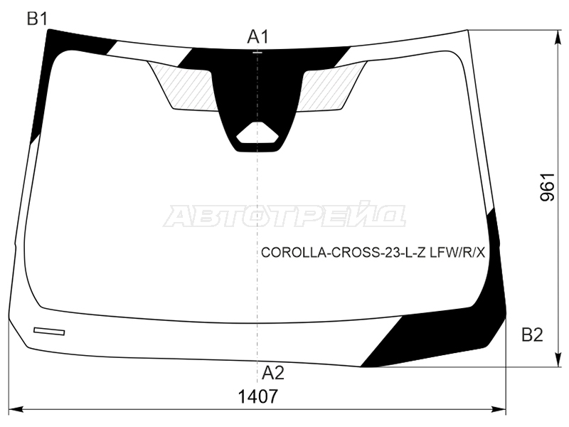 Стекло лобовое (Большая камера) Toyota Corolla Cross 20- / Frontlander 21-