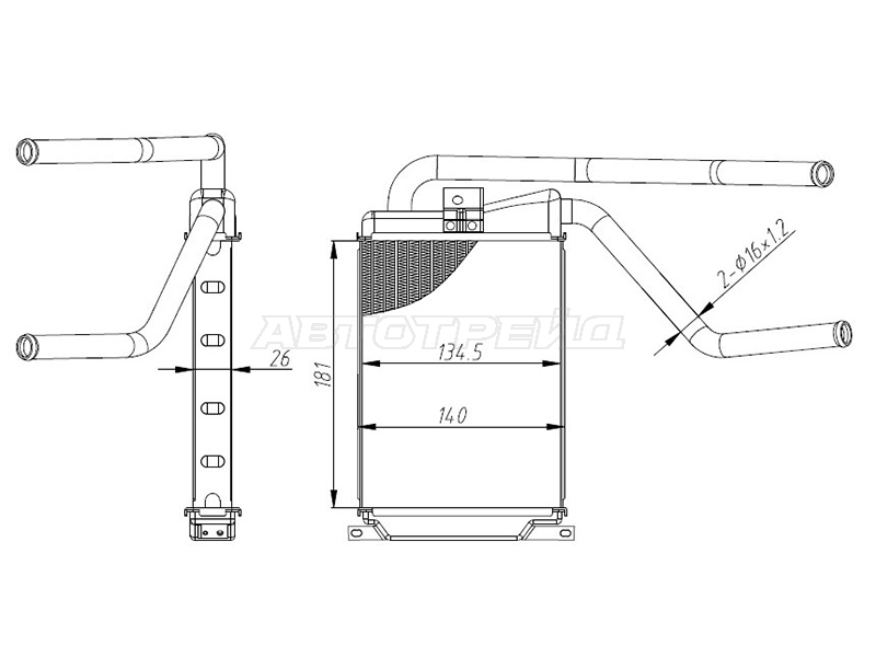 Радиатор отопителя салона Daewoo Nexia 94-16 / Ravon Nexia R3 16-20