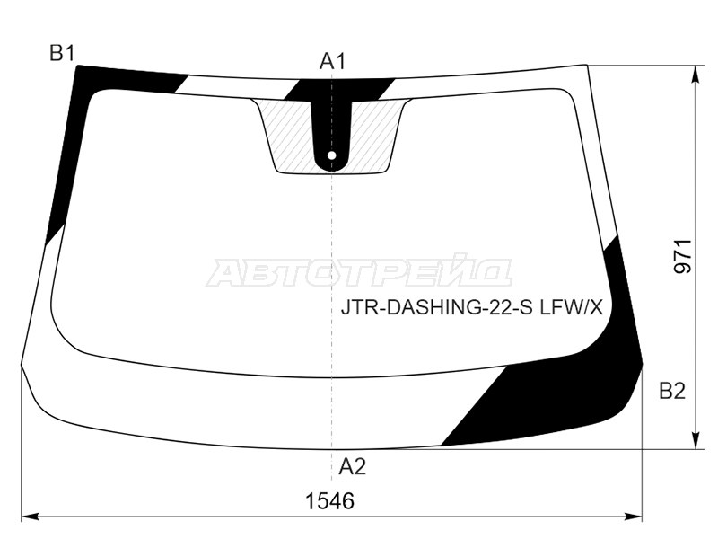 Стекло лобовое (Датчик дождя) Jetour Dashing 22-