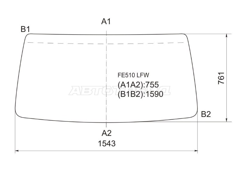 Стекло лобовое Mitsubishi Fuso Canter FE5 93-02 / Fuso Canter FE6 93-02