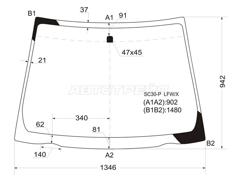 Стекло лобовое Toyota Vitz 10-20 / Yaris 10-20