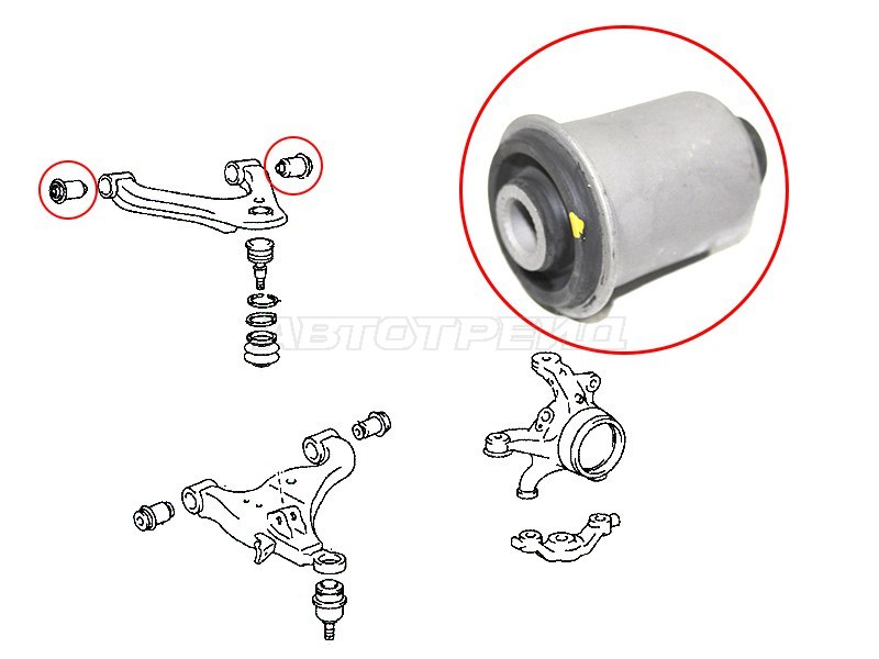 Сайлентблок рычага Toyota Land Cruiser Prado (J120,J150) 02-20 / Lexus GX 02-19