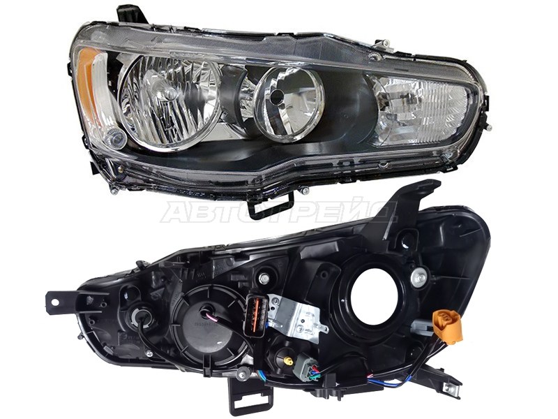 Фара Mitsubishi Lancer 07-17 (Справа / Галоген / С электрокорректором)