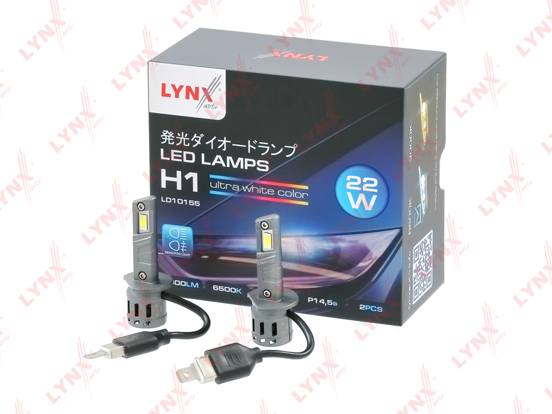 Лампа светодиодная (2 шт.) (LED H1 22W 12V P14,5s 2400lm 6500K)
