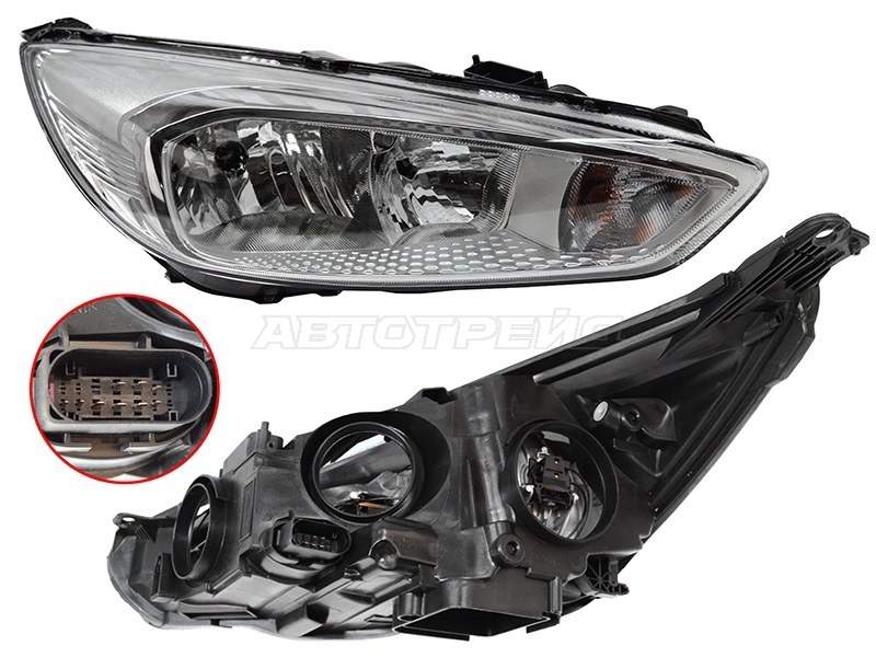 Фара Ford Focus 14-19 (Справа / Галоген / С электрокорректором)