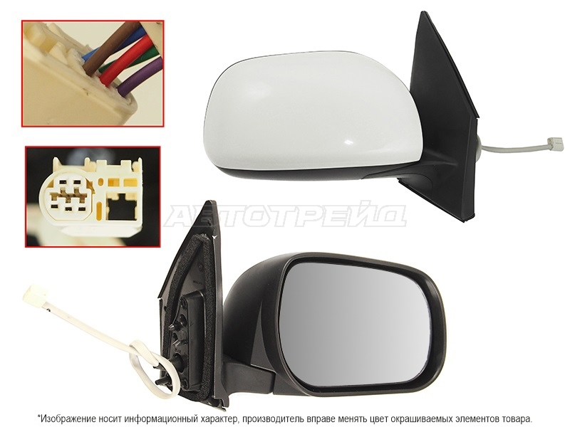 Зеркало Toyota RAV4 (XA30) 08-13 (Справа / Регулировка / Складывание / 5 контактов)