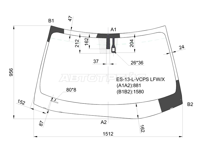 Стекло лобовое (Датчик дождя) Lexus ES 12-18