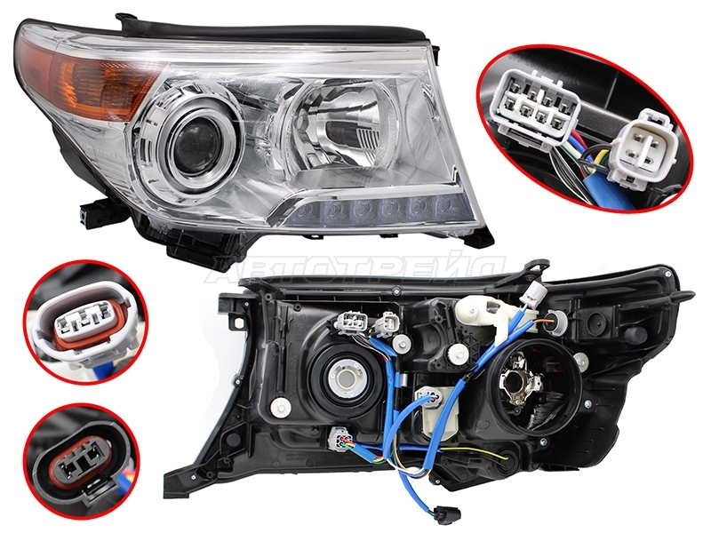 Фара Toyota Land Cruiser (J200) 12-15 (Справа / Ксенон / Галоген / С электрокорректором)