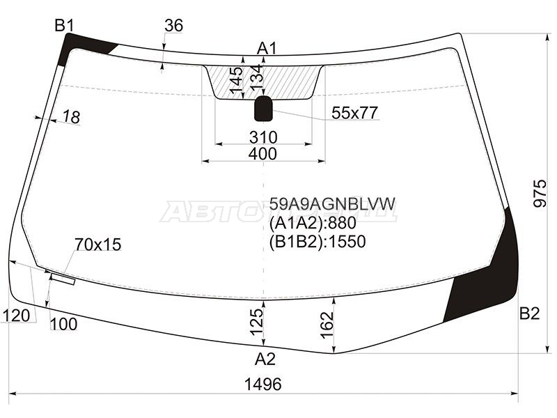 Стекло лобовое (Молдинг) Infiniti M35 04-10 / M45 07-10