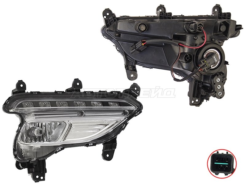 Фара противотуманная (Справа) Hyundai Santa Fe 15-19