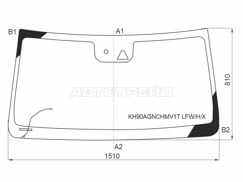 Стекло лобовое (Обогрев щеток / Камера / Датчик дождя / Камера справа) Haval H9 17-24