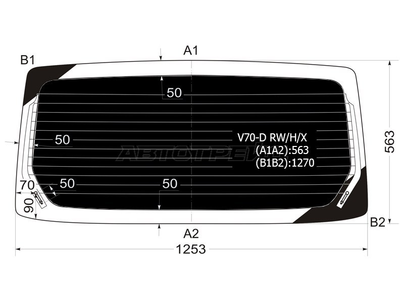 Стекло заднее (Затемненное / Обогрев) Mitsubishi Pajero 99-06