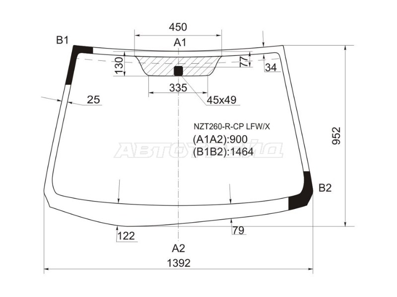 Стекло лобовое Toyota Allion (T260) 07-21 / Premio 07-16