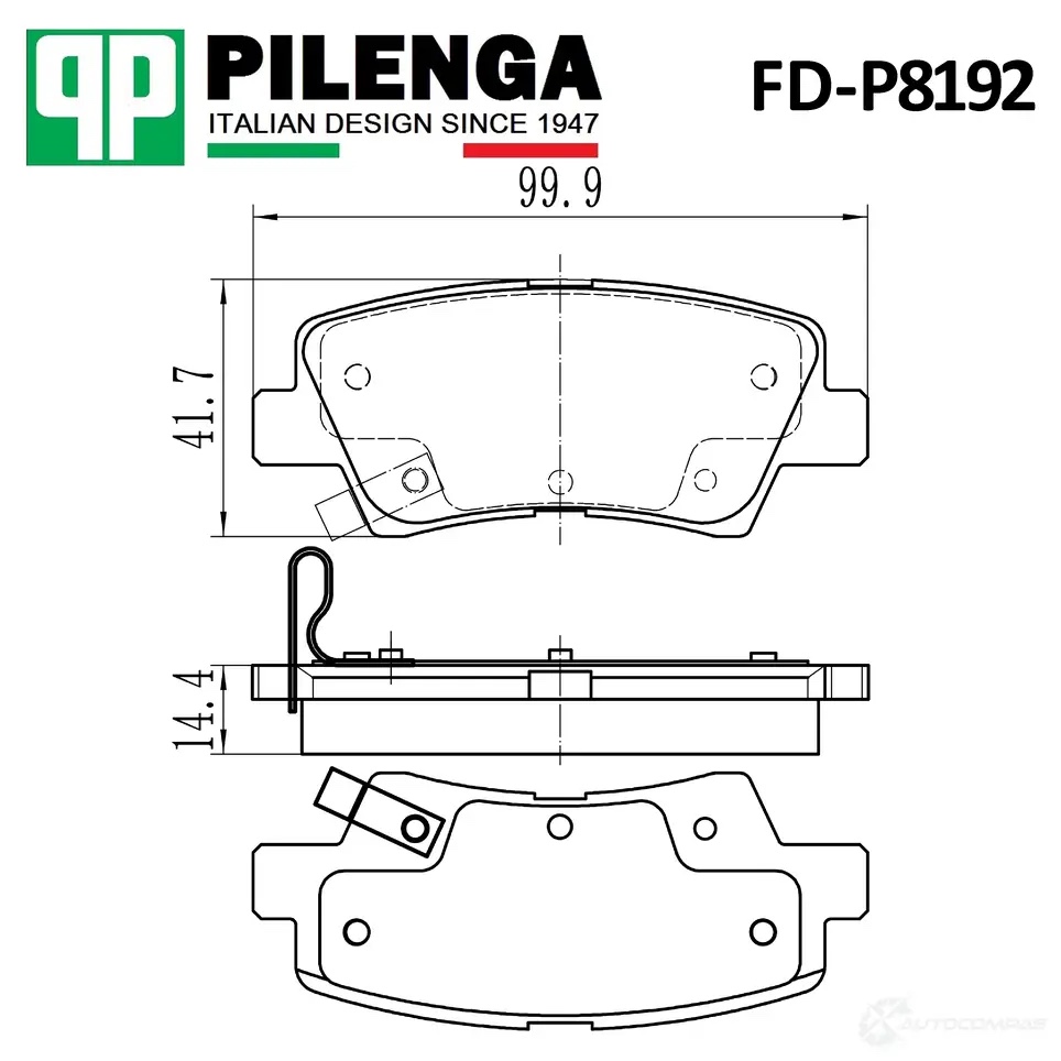 Pilenga FDP8192 — Колодки тормозные дисковые · зад, прав, лев