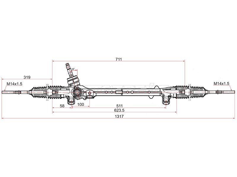 Рейка рулевая Mazda 3 13-19 / 6 12- (Левый руль)