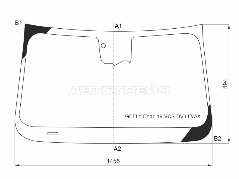 Стекло лобовое (Камера / Датчик дождя) Geely Tugella 19-23 / Knewstar 001 24-