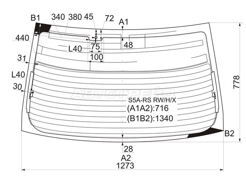 Стекло заднее (Цвет зеленый / Обогрев / Антенна / 4D SED) Honda Civic 00-06 / Civic Ferio 00-05