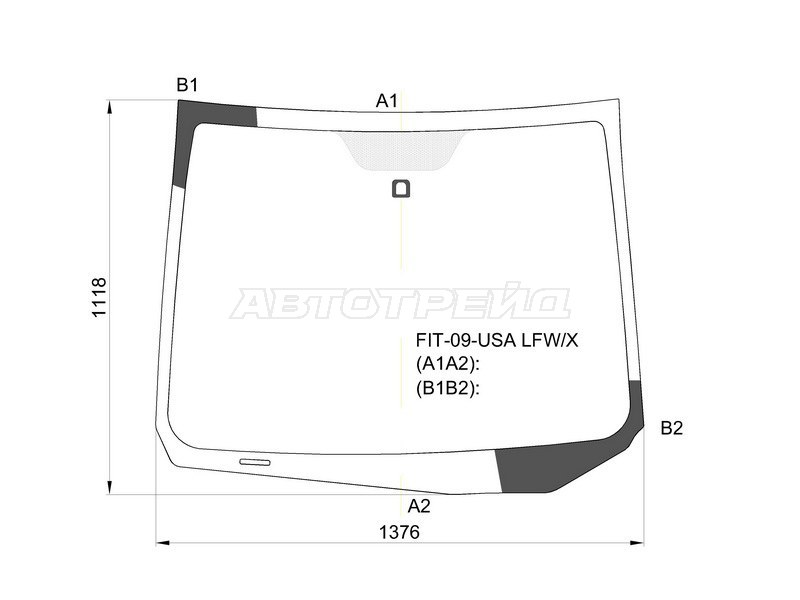 Стекло лобовое (Сборка США) Honda Fit 07-13 / Jazz 08-15