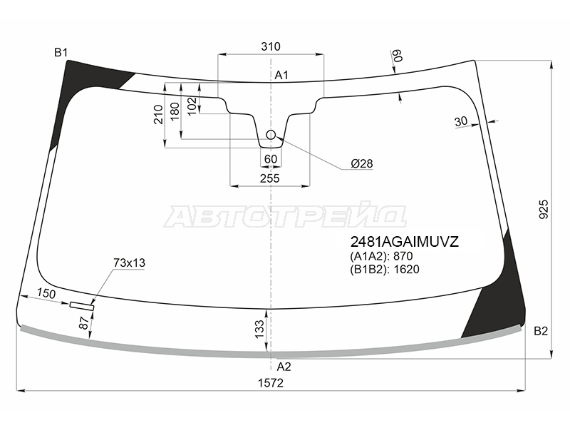 Стекло лобовое (Датчик дождя / Проекция / Молдинг) BMW 7-Series 15-23