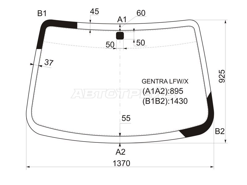 Стекло лобовое Chevrolet Aveo 05-11 / Nexia 20-