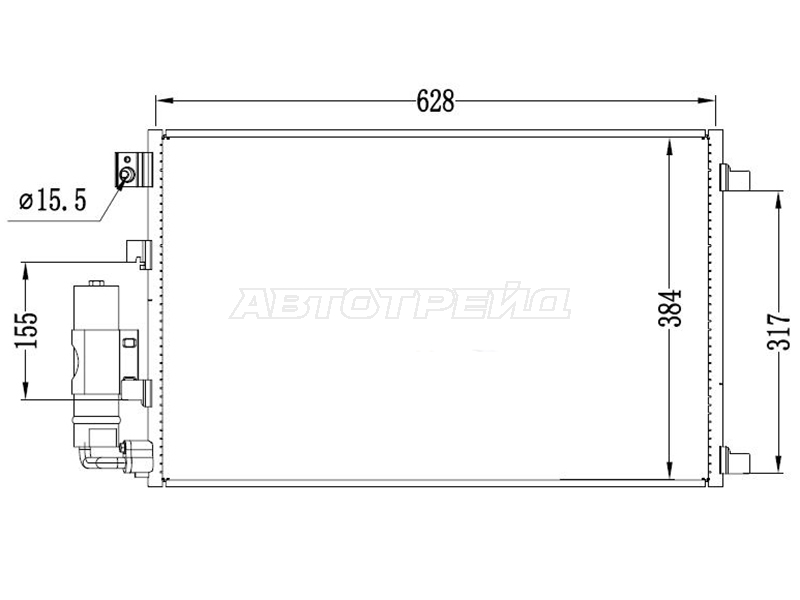 Радиатор кондиционера Nissan Qashqai 06-13 / Qashqai+2 08-14
