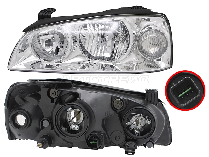 Фара Hyundai Elantra 00-09 (Слева / Ручная регулировка)
