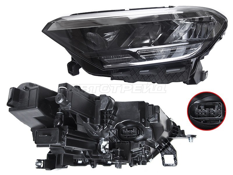 Фара Volkswagen Polo 20-22 (Слева / LED / ДХО / С электрокорректором)