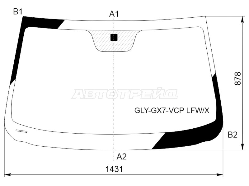 Стекло лобовое Geely Emgrand X7 13-16
