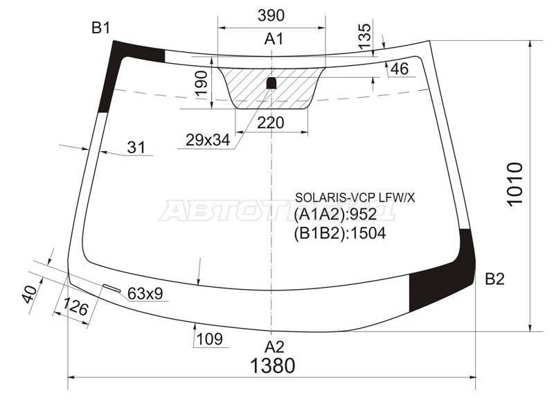 Стекло лобовое Hyundai Solaris 10-17 / Kia Rio 11-17