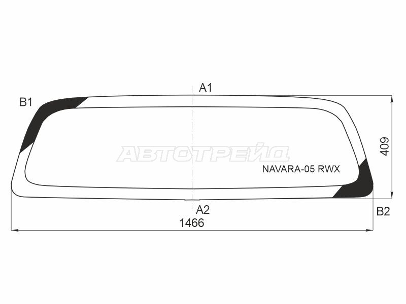 Стекло заднее (Цвет зеленый / Обогрев) Nissan Frontier 04-21 / Navara 04-15