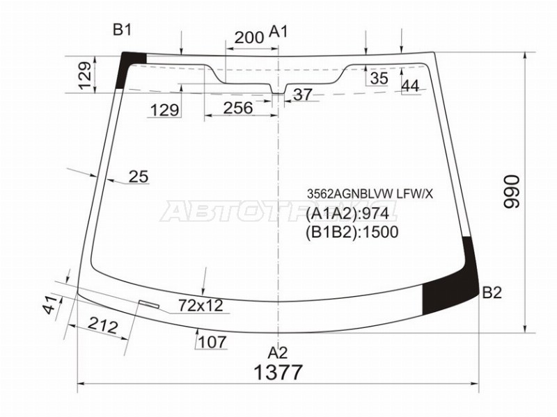Стекло лобовое Ford Fiesta 02-08