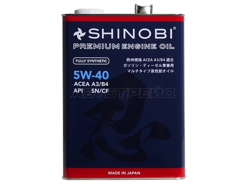 Масло моторное SHINOBI 5W-40 A3 / B4 SN / CF 4л