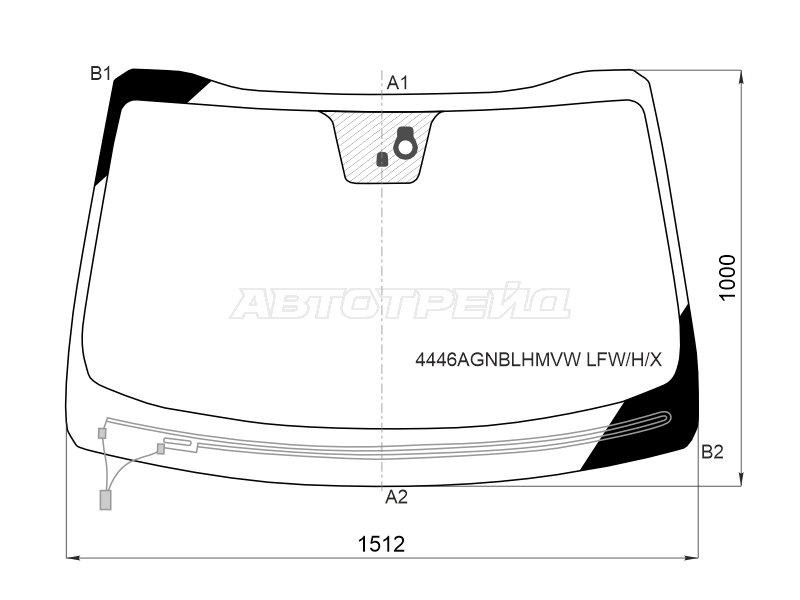 Стекло лобовое (Обогрев щеток / Датчик дождя) Kia Sorento 14-20 / Sorento Prime 14-20